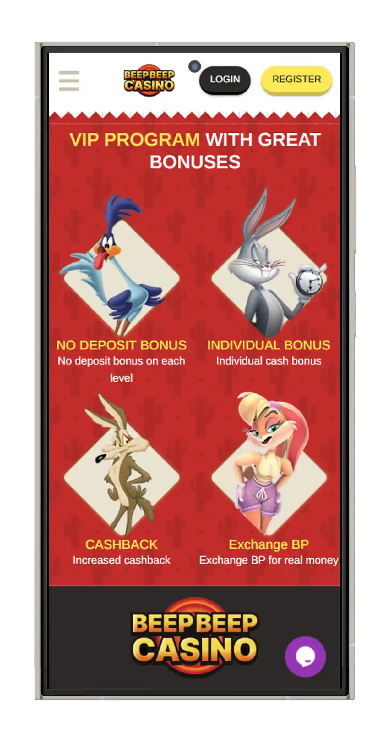 Mobilní verze Casino Beep Beep