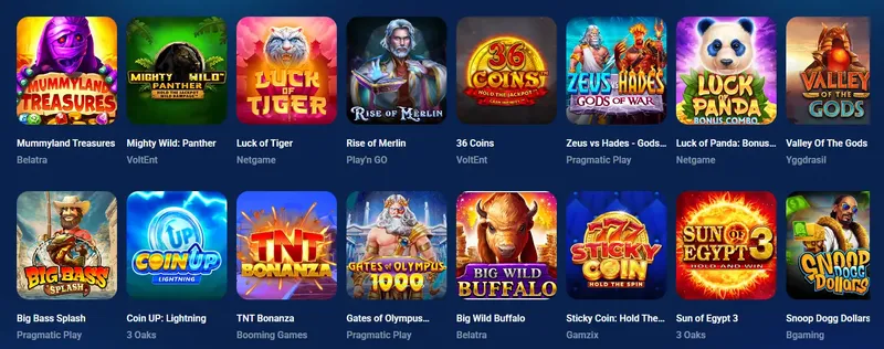 Hry na Azur Slot webu