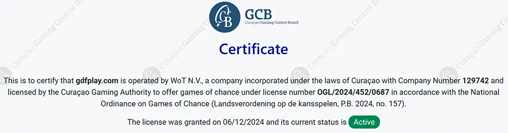 Good Day 4 Play Casino Licence