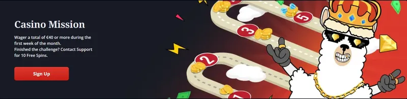 Bonusy za plnění misí na online zakino webu Lamabet
