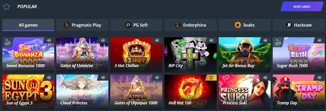 Jet Casino Online hry
