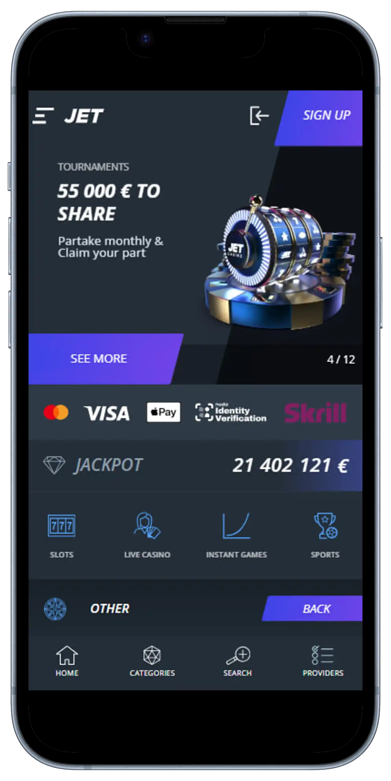 Jet Casino Mobilní aplikace