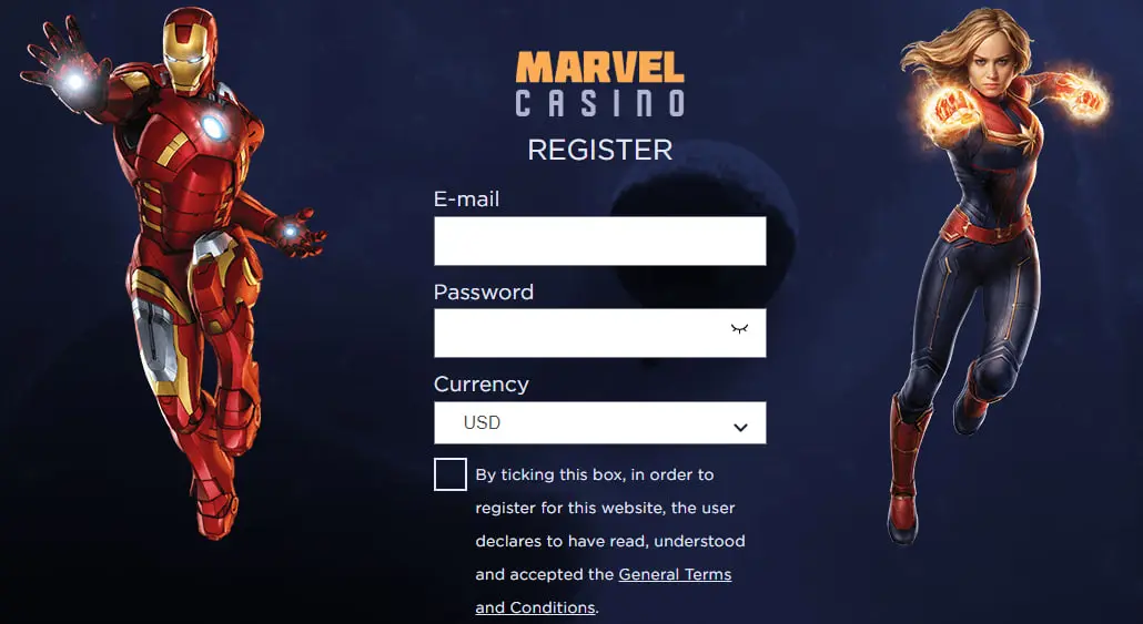 Registrace v Marvel