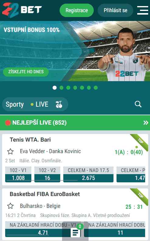 22Bet Mobilni Casino