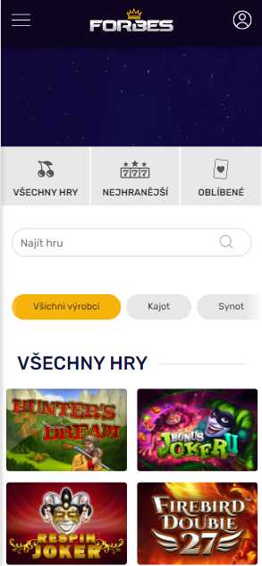 Mobilní kasino Forbes CZ