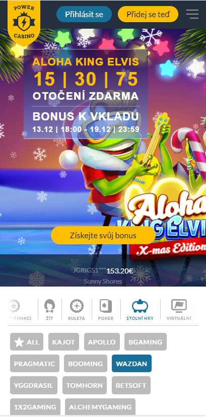 Mobilní verze Casino Power